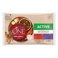 Purina ONE MINI Active kapsičky - s hovädzím a kačacím 4 x 85 g