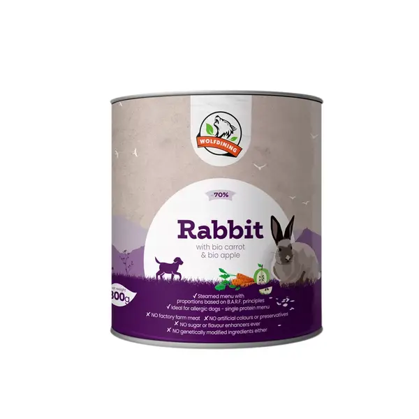 Farkaskonyha BIO králičie parené menu pre psov 800 g