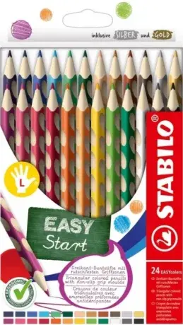 Ergonomické pastelky pro leváky STABILO EASYcolors - sada 24 ks