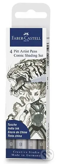 Popisovač Pitt Artist Pen Comic - šedé 4 ks