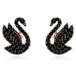 Swarovski Ikonické náušnice s černými krystaly Swan 5684608