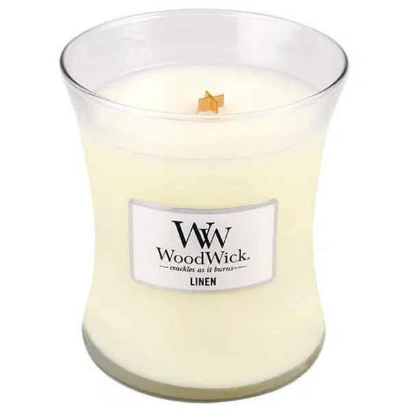WoodWick Vonná svíčka váza Linen 275 g