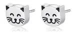 S'Agapõ Krásné ocelové náušnice Kočičky CLICK SCK154