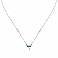 Morellato Slušivý ocelový náhrdelník se zeleným achátem Talismani SAIX20