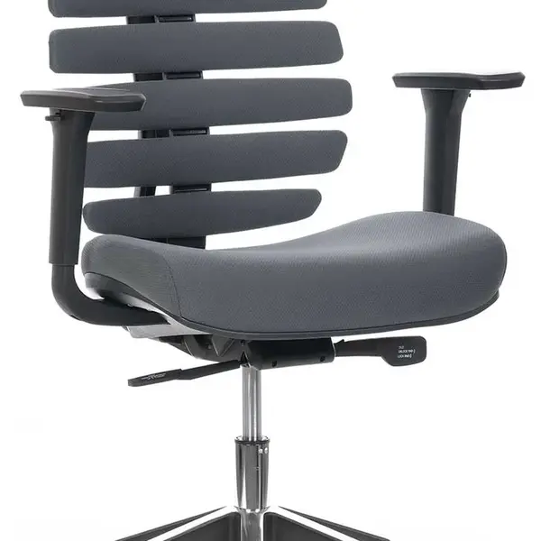 MERCURY Ergonomická kancelářská židle FISH BONES černý plast, 26-60-5 tmavě šedá, 3D područky, sezení 8 hodin denně