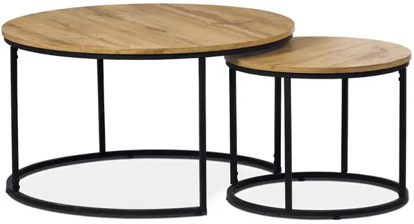 AUTRONIC konferenční stolky AF-3002 OAK, set 2 ks