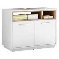 MID.YOU SKŘÍŇKA POD UMYVADLO, barvy dubu, bílá, bílá, barvy dubu, 80/64/40 cm