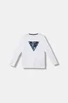 Dětské bavlněné tričko s dlouhým rukávem Guess