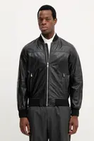 Kožená bunda bomber Liu Jo černá barva, přechodná, QXX058.P0407