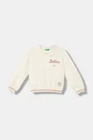 Dětská mikina United Colors of Benetton béžová barva, s aplikací, 32N4G10KJ