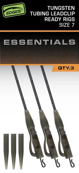 Fox závěsky edges tungsten tubing leadclip ready rigs size 7 3 ks