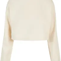Dámy Cropped Oversized Sweat High Neck Crew whitesand