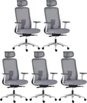 LTC 5PACK Ergonomická kancelárska stolička APOLLO, sivá (5 ks)