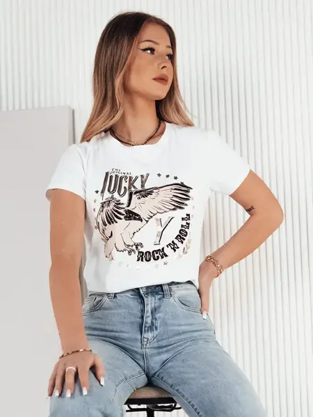 Dámské tričko s potiskem AISMEE Barva Bílý DSTREET