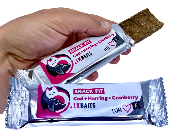LK Baits Pet SNACK FIT, Treska-Herring-Brusinka, 20g
