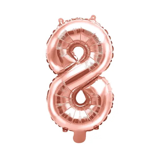 Balónik fóliový 35 cm rose gold číslo 8 ALBI