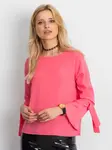 Blouse with flared tied sleeves coral