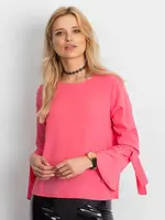 Blouse with flared tied sleeves coral