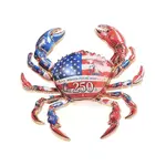 Patriotic 250th Anniversary Crab Printed Alloy Lapel Pins for Backpack Clothes
