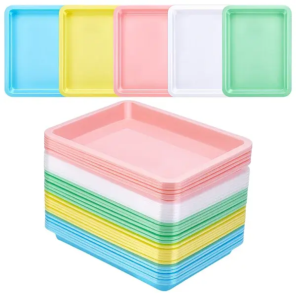 30Pcs 5 Colors A5 PP Plastic Display Trays for Jewelry