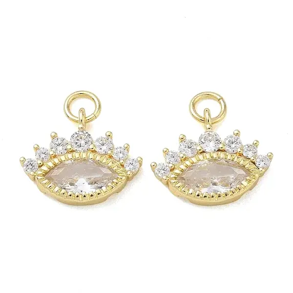 Brass Micro Pave Clear Cubic Zirconia Pendants