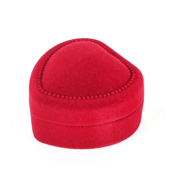 Heart Shaped Velvet Ring Boxes