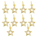 10Pcs Brass Micro Pave Cubic Zirconia Charms