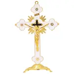 Religion Alloy Enamel Crucifix Cross Statue Display Decorations