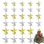 18Pcs 6 Styles Plastic Christmas Treetop Star Ornament