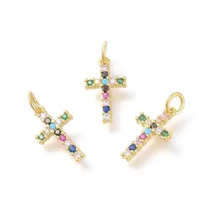 Brass Micro Pave Cubic Zirconia Pendants