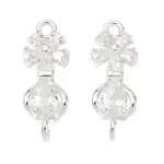 Brass Pave Clear Cubic Zirconia Connector Charms
