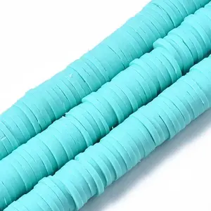 Flat Round Handmade Polymer Clay Beads