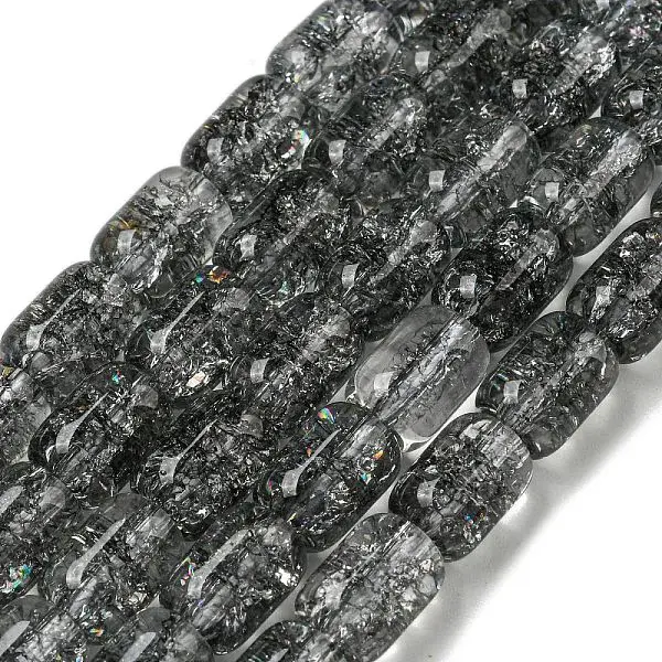 Transparent Crackle Glass Beads Strands