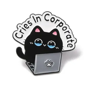 Cries In Corporate Cat Enamel Pins