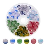 6 Style Spray Painted Glass Beads Strands