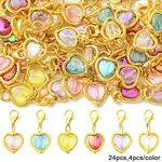 24Pcs 6 Colors Acrylic & Alloy Pendant Decorations