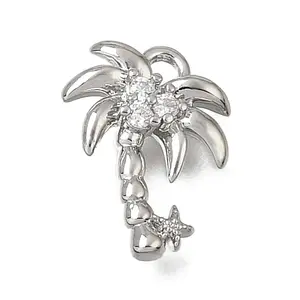 Brass Micro Pave Clear Cubic Zirconia Charms