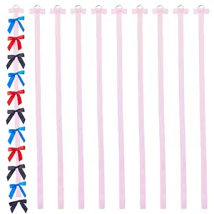 10Pcs Polyester Ribbon Hair Bows Clips Holder Organizer