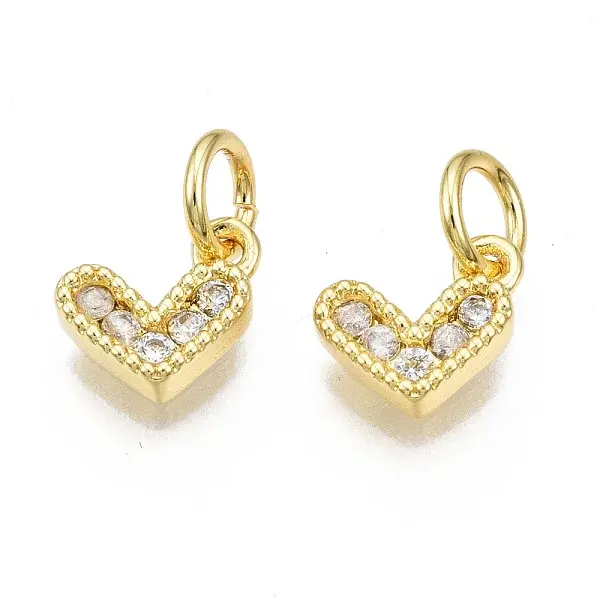 Brass Micro Pave Cubic Zirconia Charms