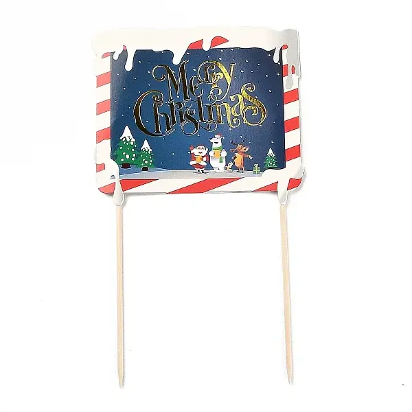 Paper Rectangle Christmas Card Cake Insert Card Decoration