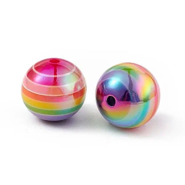 UV Plating Rainbow Iridescent Resin Beads