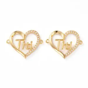 Brass Micro Pave Clear Cubic Zirconia Links