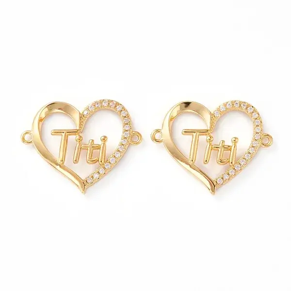 Brass Micro Pave Clear Cubic Zirconia Links