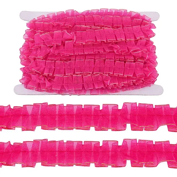 10M Double Layer Polyester Lace Ribbon
