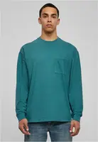 Pigmentem barvená kapsa s dlouhým rukávem modrozelená