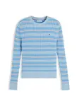 TOMMY HILFIGER Sveter  azúrová / svetlomodrá / bordová / biela