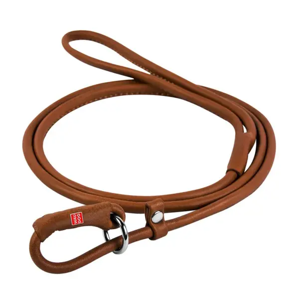 Okrúhle kožené škrtiace vodítko Soft hnedé 135cm, Šírka: 8 mm