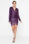 Dámské šaty Trendyol TPRAW20EL0505/PLUM{