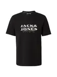 JACK & JONES Tričko 'JCOFUSION'  čierna / biela