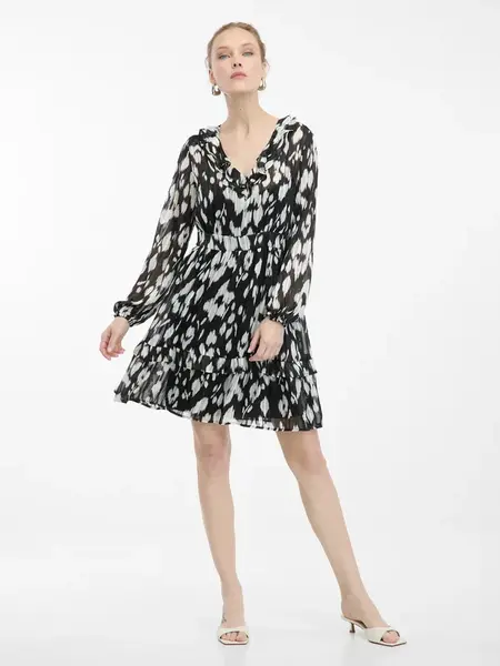 Bílo-černé dámské vzorované šaty ORSAY - Dámské